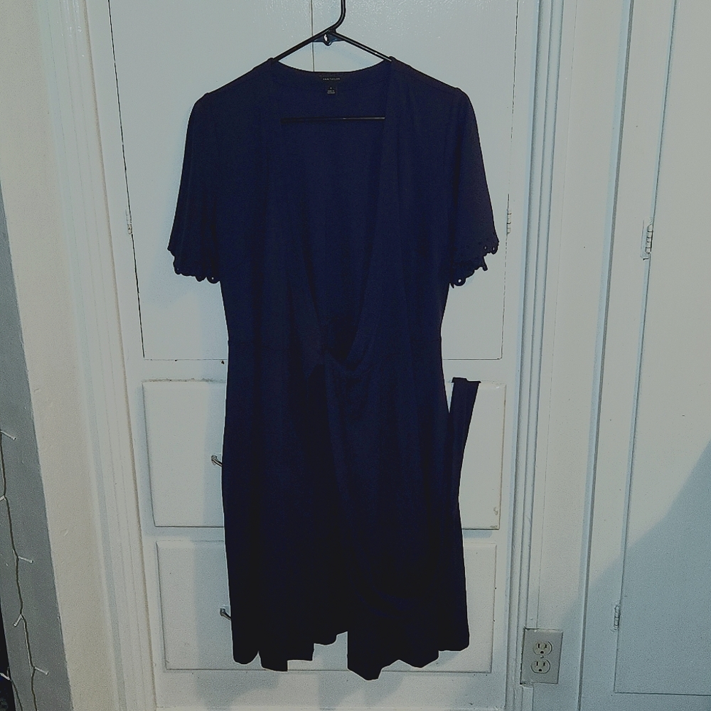 Ann Taylor Navy Blue Wrap Dress Size 8
